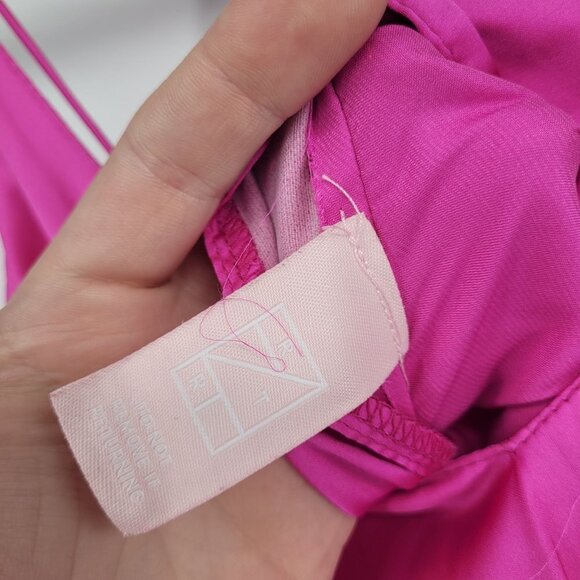 O.p.t. womens small pink Dona satin slip maxi dress polyester blend barbie - Picture 8 of 14